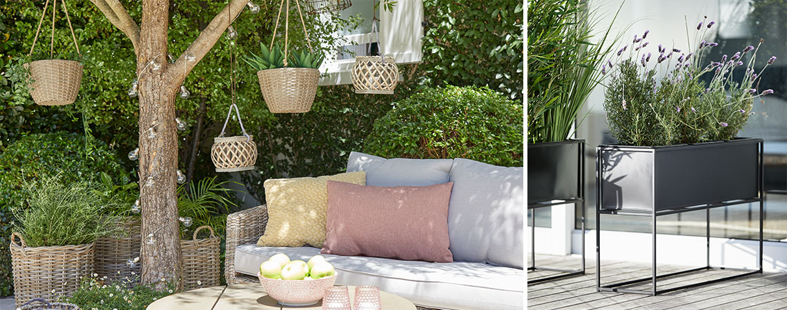 STORSKARV hanging plant pots and LOMVI planter box