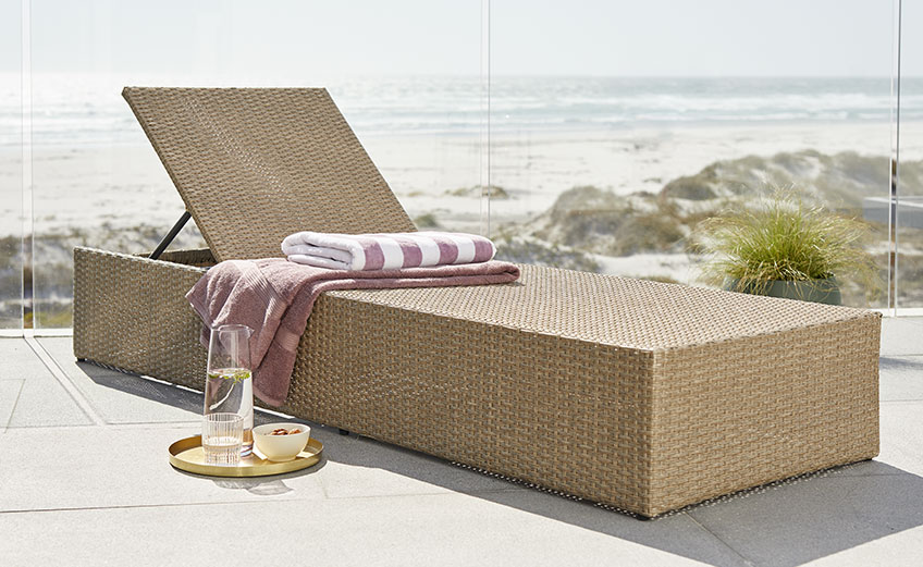 Sun Lounger HASLE Natural Sun Lounger HASLE Natural