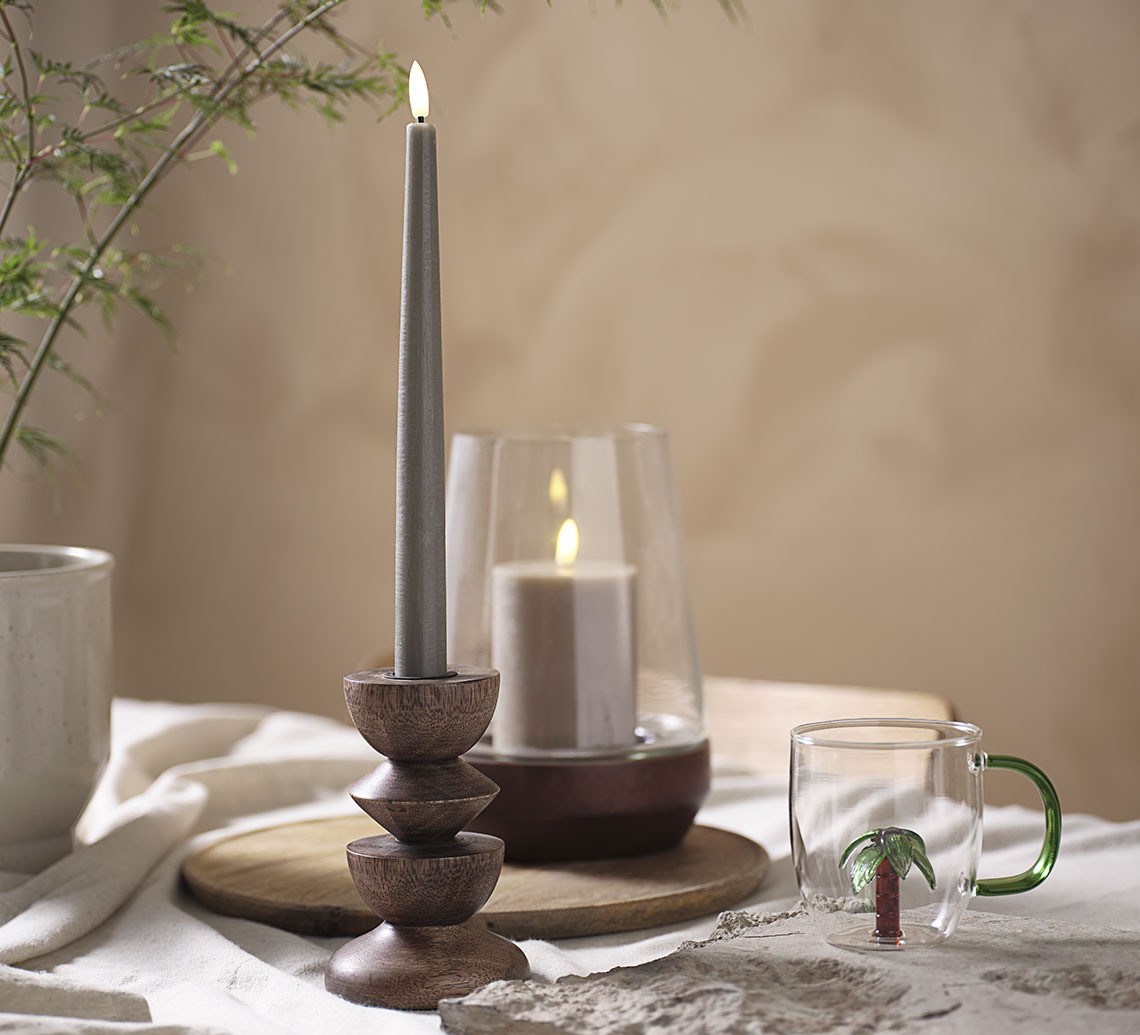JANUS candlestick, DARIUS hurricane and HILMER mug Candlestick, mug, and hurricane