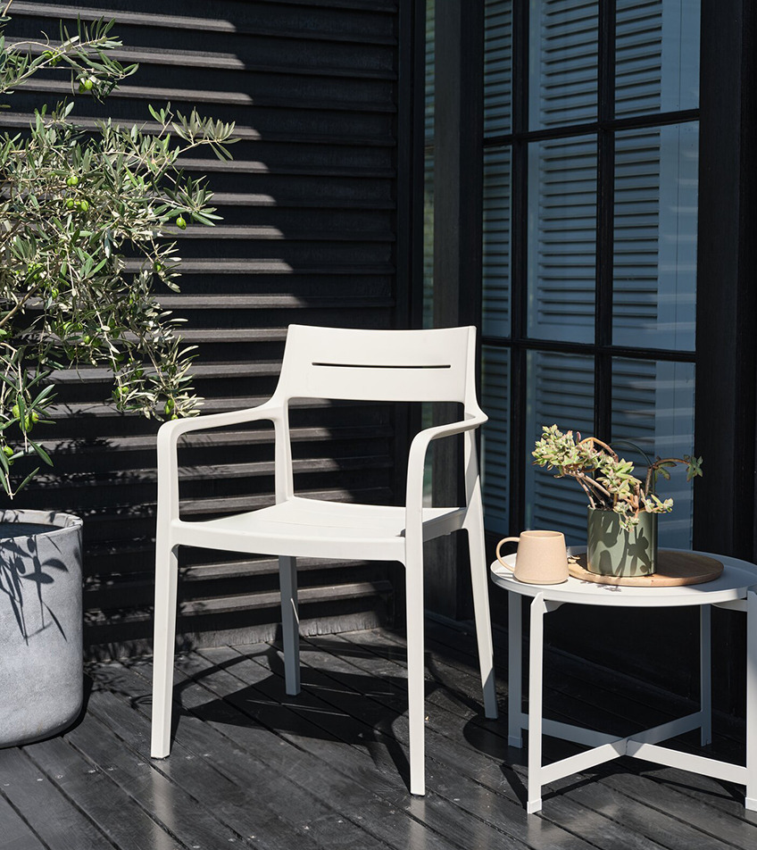 INGSTRUP garden chair is available in beige and olive green Beige garden chair