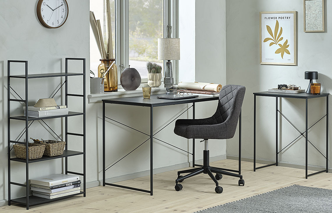 Low back office chair in a home office