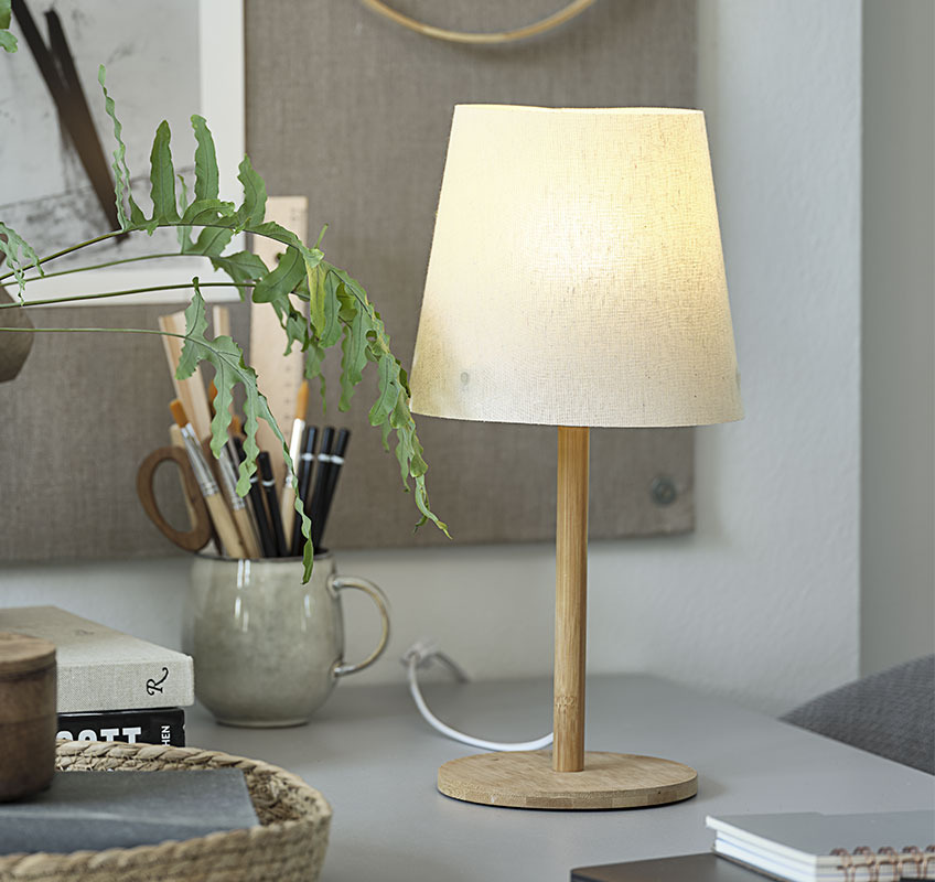 JULIUS table lamp with bamboo foot Scandinavian style table lamp with bamboo foot