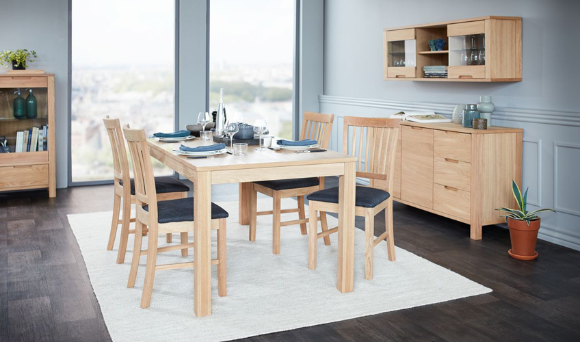 Light oak dining table from JYSK