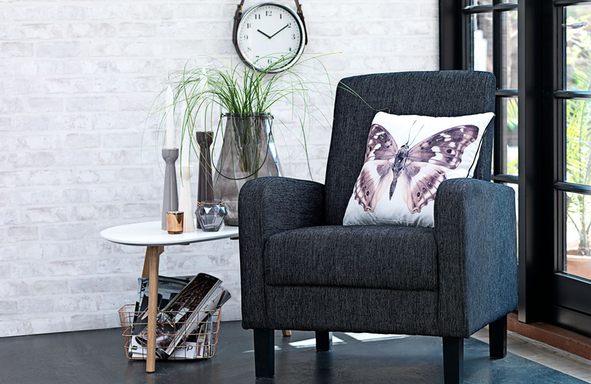 dark grey contemporary armchair from JYSK dark grey contemporary armchair from JYSK