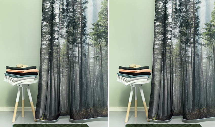 Printed shower curtains from JYSK Printed shower curtains from JYSK